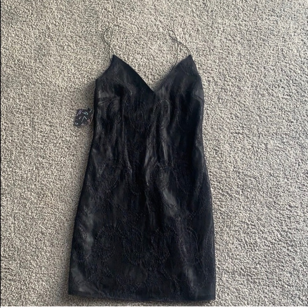 Nasty Gal black lace bodycon dress NWT